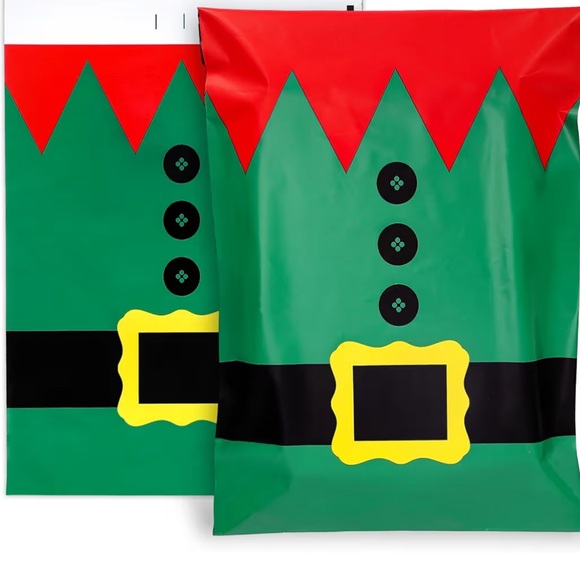None Other - 10 Elf- Print Polymailer Bags For Shipping/Gift Wrap 10x13”